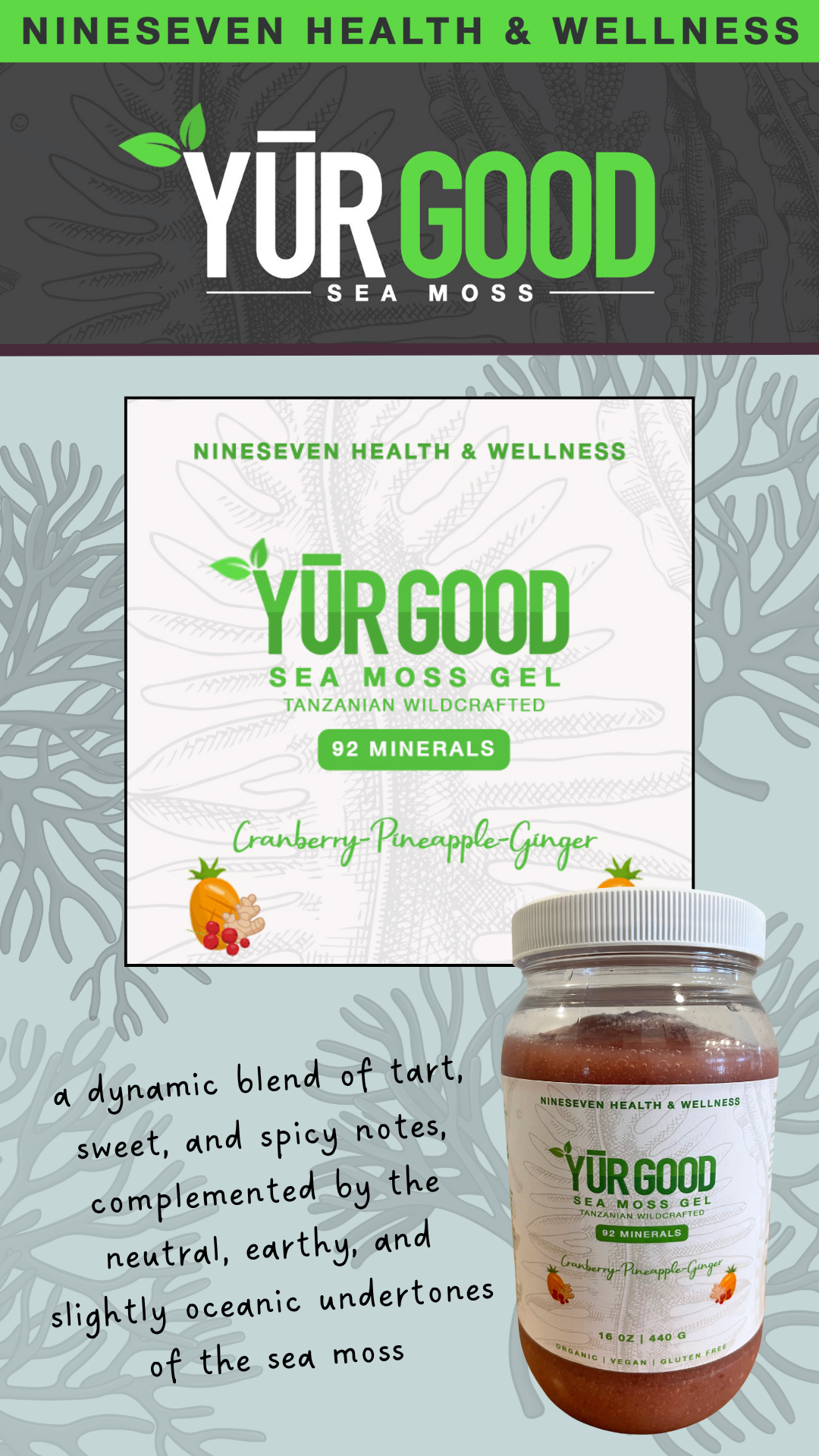 Cranberry-Pineapple-Ginger Sea Moss Gel